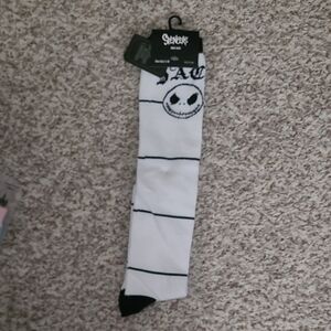 The Nightmare Before Christmas Knee High White and Black Socks